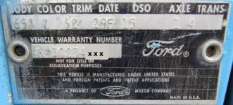 Ford 1964 Warranty Number.jpg